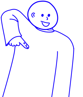 Personnage pointant du doigt